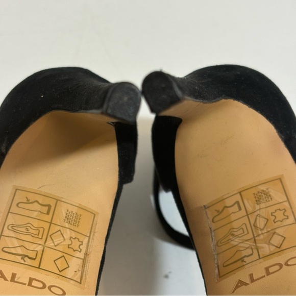 Aldo women’s black velvet crystal embellished strappy stiletto  heeled sandals 9 - Picture 9 of 12